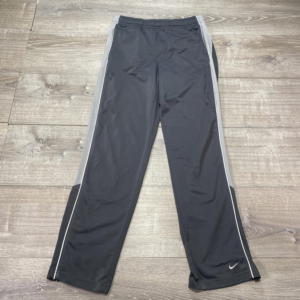 Nike Track Pants Womens Medium Black Gray Mesh Side Zip Ankle Athletic Joggers
